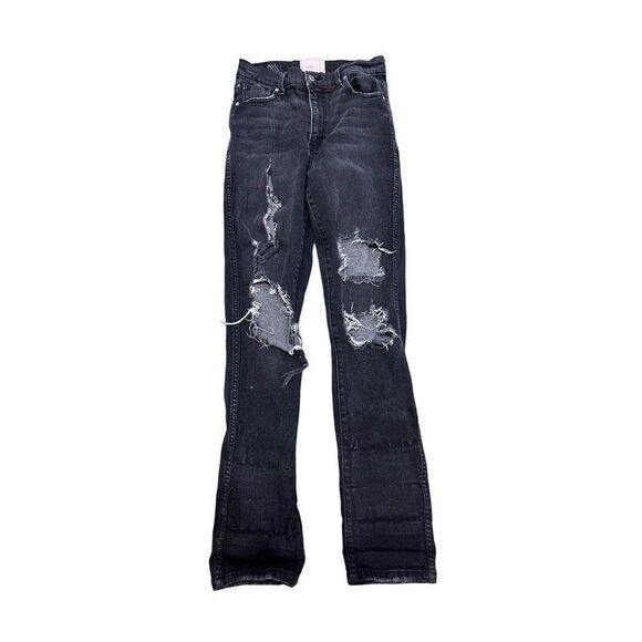 Revice destroyed black high rise straight‎ jeans size 29 - Picture 1 of 7